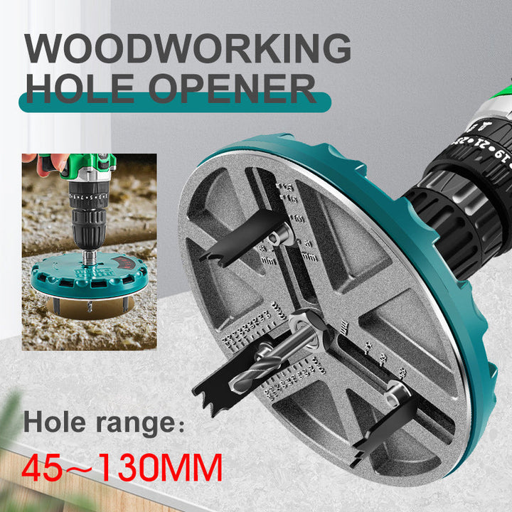 Woodworking hole opener with adjustable cutting diameter, perfect for various DIY projects
