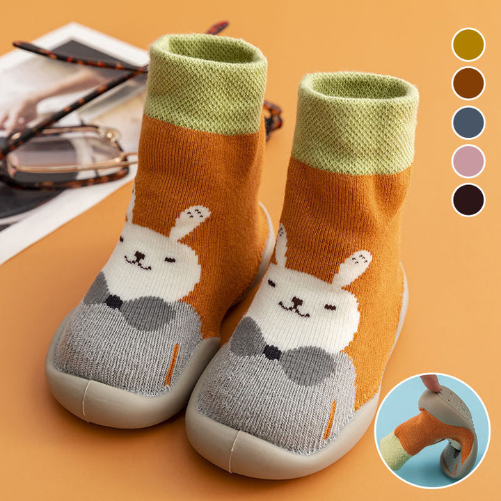 Adorable cartoon sheep toddler sock shoes, perfect for autumn and winter warmth