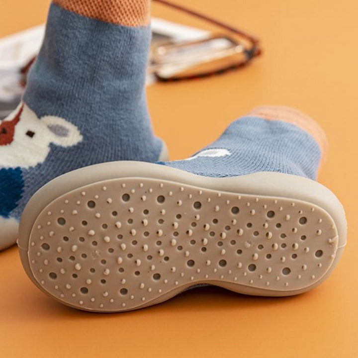 Unisex cartoon toddler sock shoes, ideal non-slip footwear for indoor play