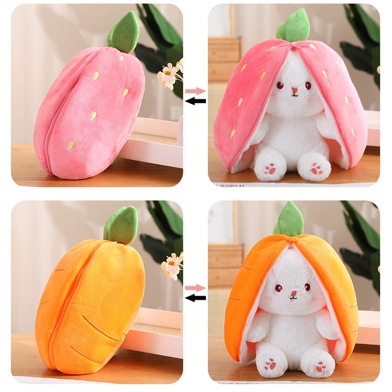 Cute fluffy bunny stuffed animal, ideal Easter decor or gift for children.
