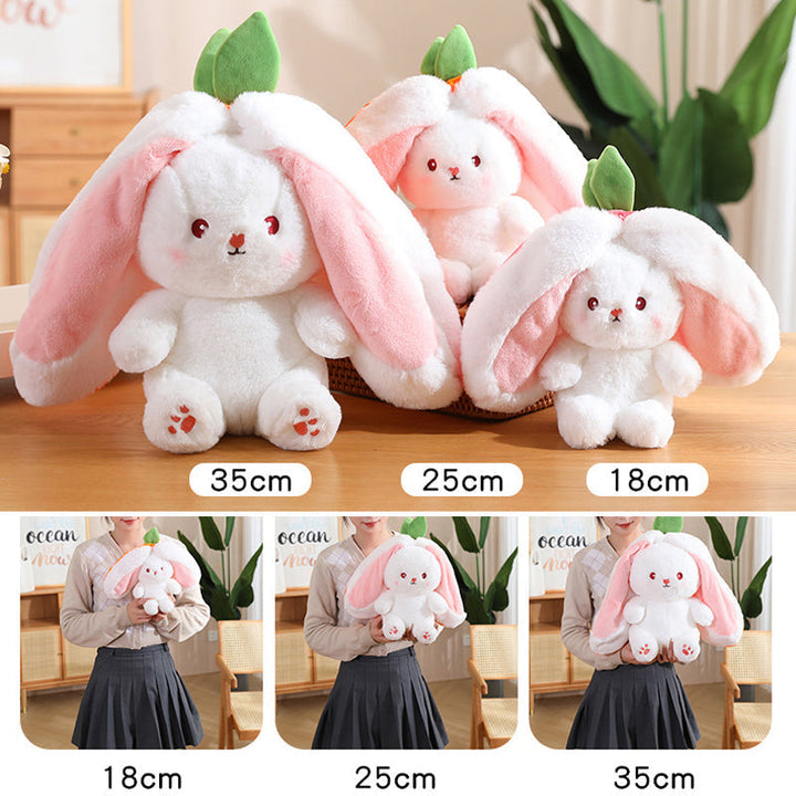 Sweet plush rabbit companion toy, soft polyester fibers, great for snuggling.