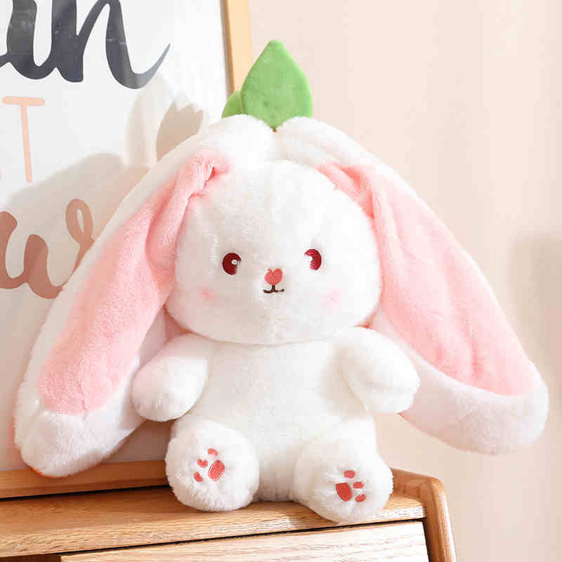 White stuffed bunny with long ears, a charming animal plush for all ages.