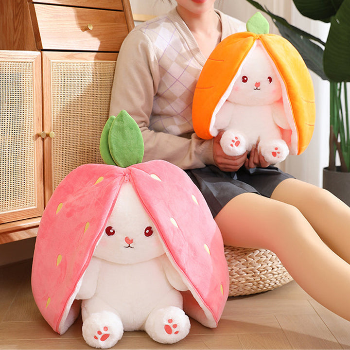 Charming bunny plushie, a cuddly companion and delightful addition to any room.