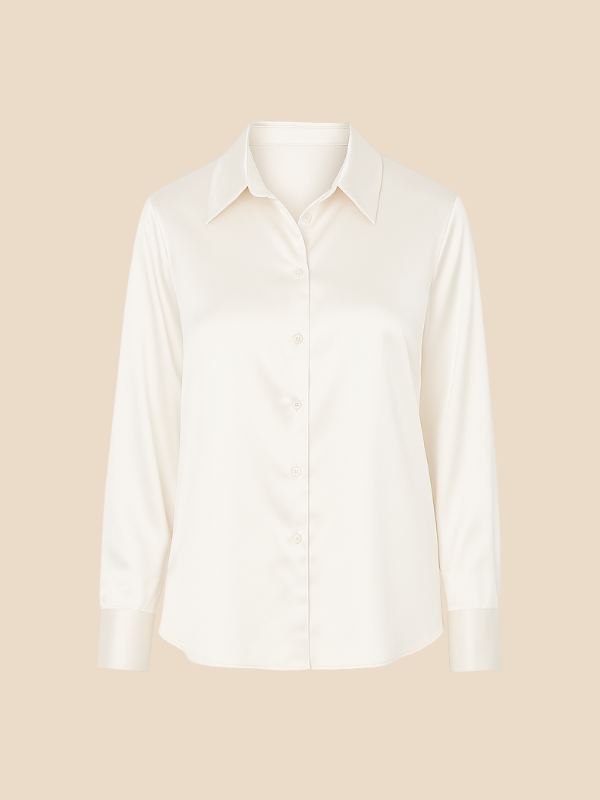 Elegant Adriana ladies' button blouse, versatile for business casual looks.