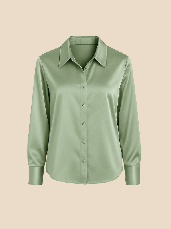 Tailored Adriana button blouse, long sleeve elegance for women's workwear.