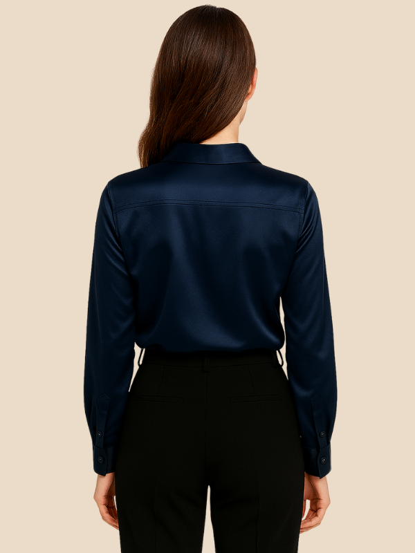Adriana elegant office blouse, long sleeve button-up for women's workwear.