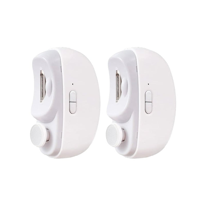 The electric nail clippers set, showcasing all features including the safety lock and LED light
