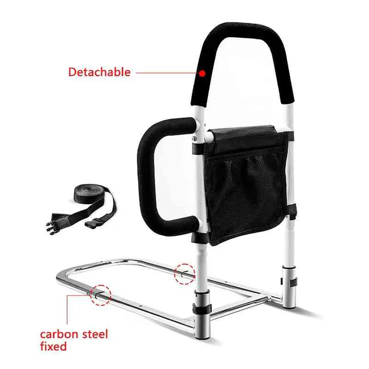 Adjustable bedside safety handle, ideal bed support for seniors needing help standing from bed.