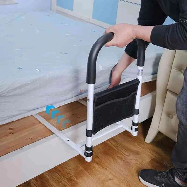 Mobility aid: non-slip bedside assist handle provides essential support for adults getting out of bed.