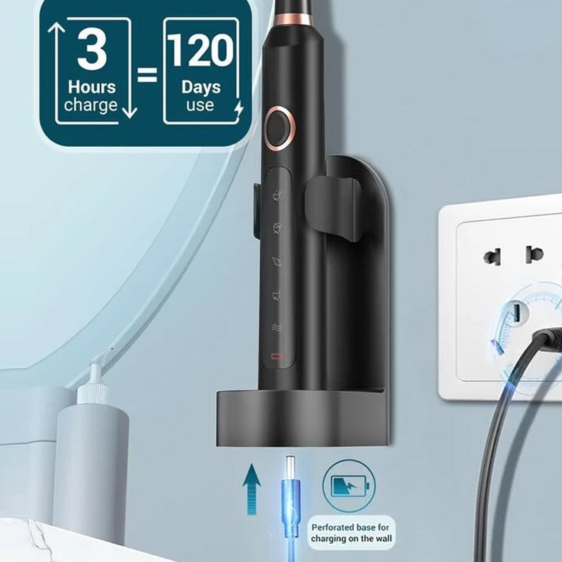 Detailed view of Sonic Electric Toothbrush bristles, optimal for plaque removal & oral care