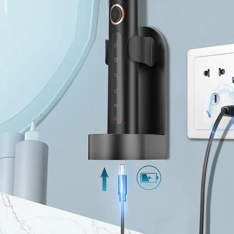 Adult's rechargeable Sonic Electric Toothbrush displayed with travel case for dental hygiene