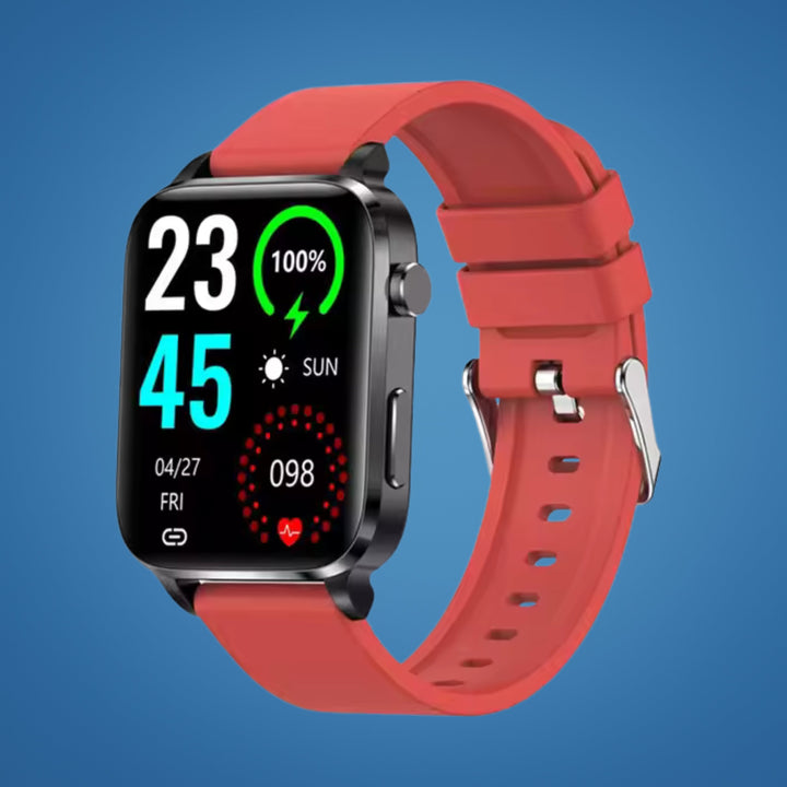Advanced wearable tech: non-invasive blood sugar monitor smartwatch with HD display for adult health management.
