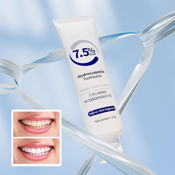Advanced Hydroxyapatite Whitening Toothpaste & dental floss, for comprehensive dental health