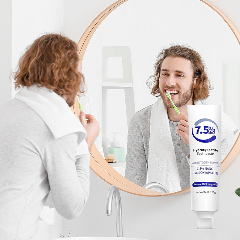 Pack of Advanced Hydroxyapatite Whitening Toothpaste, ideal for daily oral care and dental health