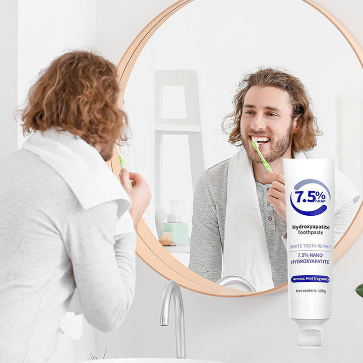 Pack of Advanced Hydroxyapatite Whitening Toothpaste, ideal for daily oral care and dental health