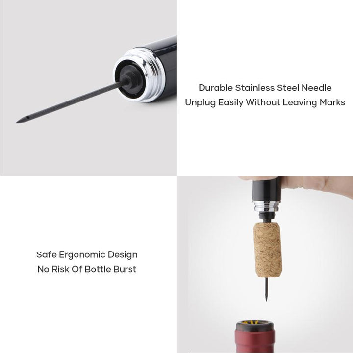 Set of Air Pressure Wine Opener with foil cutter & stopper, a complete wine accessory kit.
