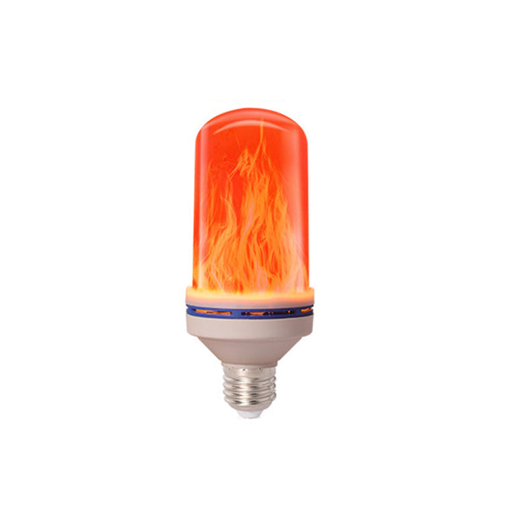 Flame effect light bulb, gravity sensing, energy-saving LED for a simulated campfire feel