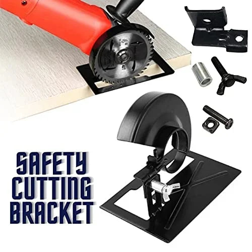 Angle grinder cutting bracket & protective cover set; essential woodworking & metalworking safety accessory