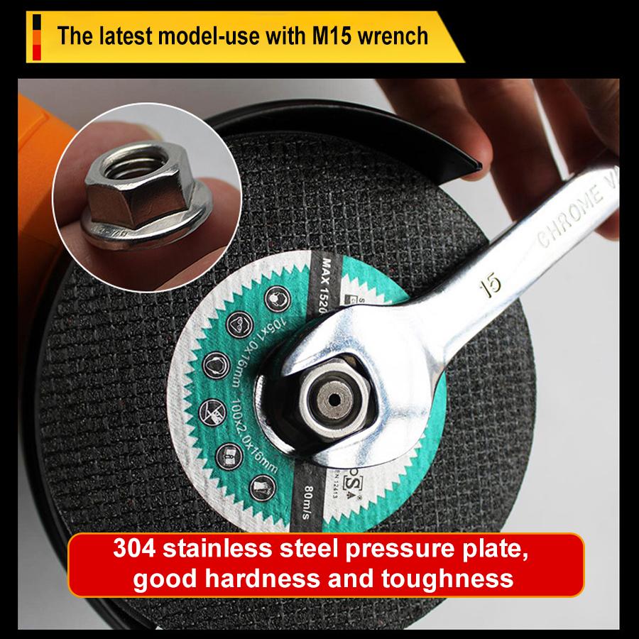Power tool accessory: Universal angle grinder nut, carbon steel, for efficient disc changes and grinding