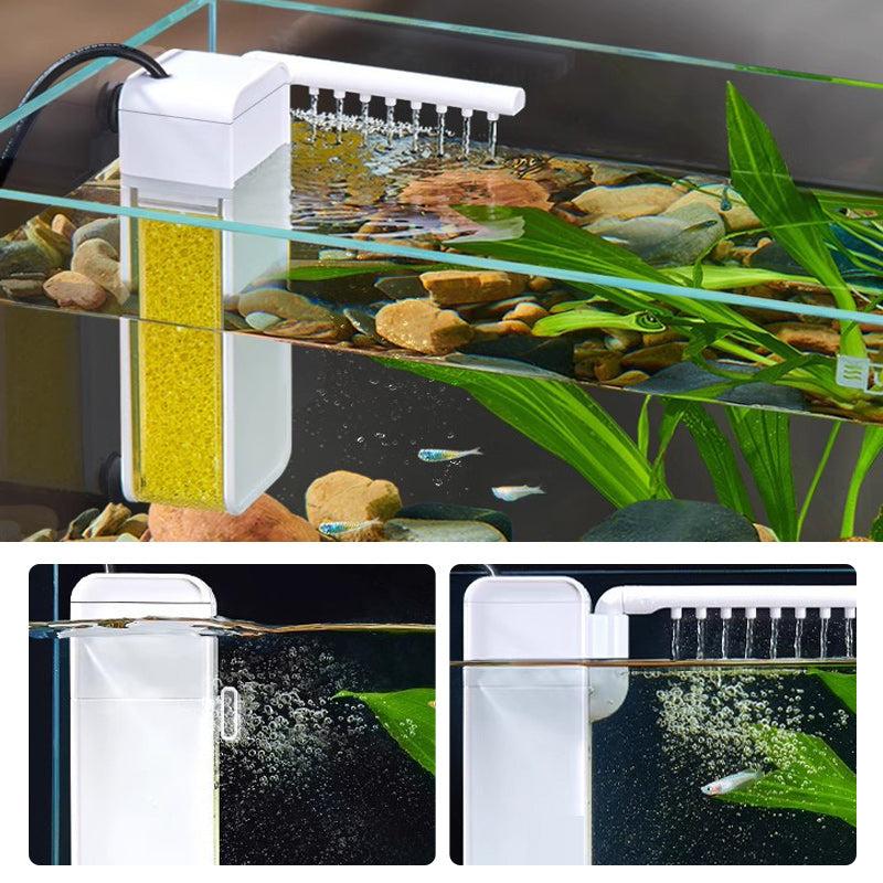 Aquarium submersible filter for clear water, healthy fish, removes impurities, quiet operation