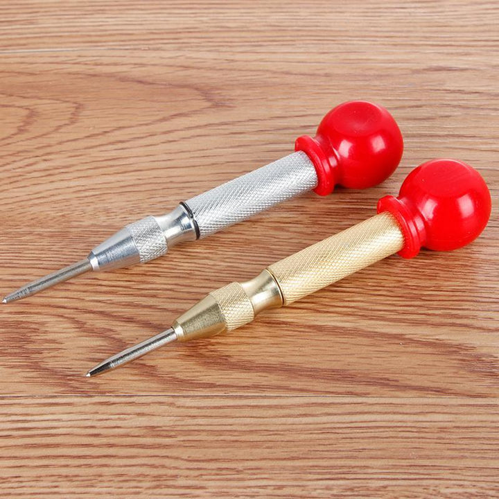 Versatile automatic center punch, adjustable impact for precision marking and drilling starts