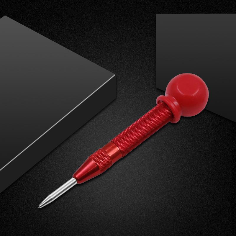 Automatic center punch for metal fabrication, offering consistent indentations without a hammer
