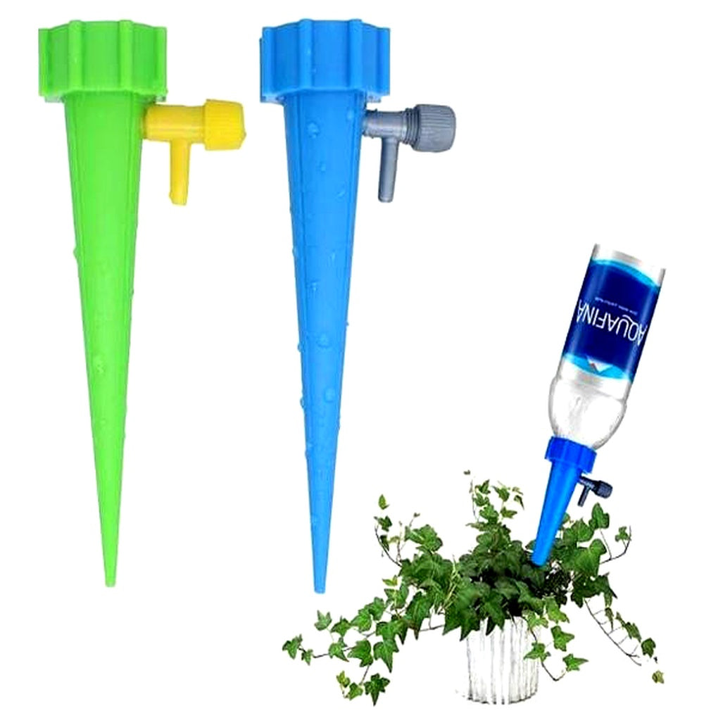 Automatic Plant Watering Spikes 12-Pack for effortless garden irrigation. Self-watering system for indoor & outdoor plants.