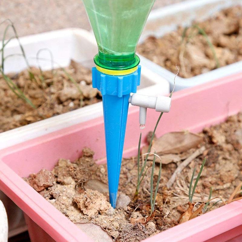 Automatic plant watering spikes, terracotta, for vacation & home plant care, slow release irrigation