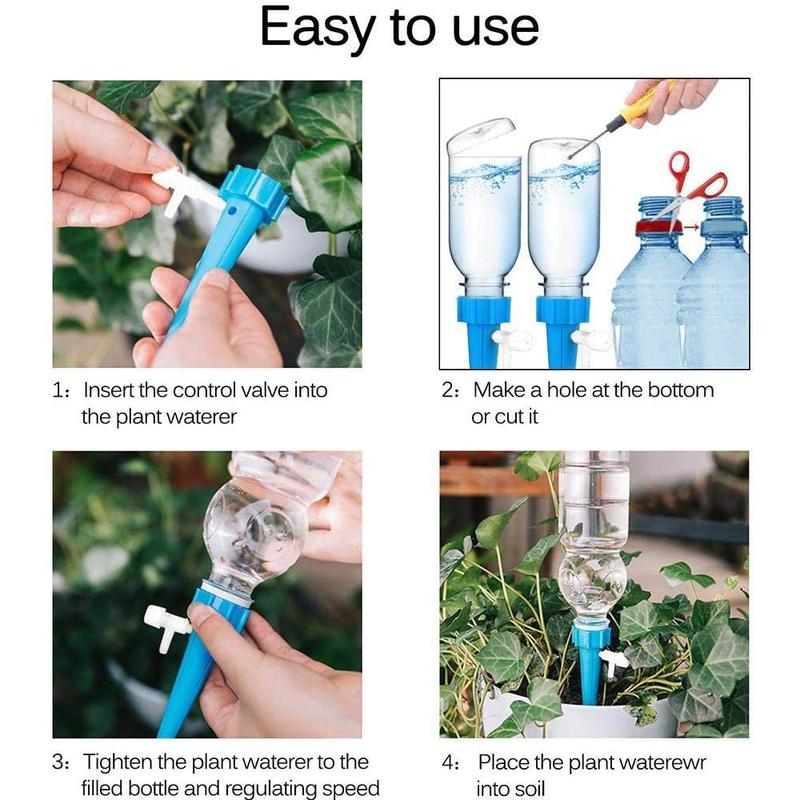 Automatic plant waterer spikes, ideal for indoor & outdoor gardens, provides consistent moisture