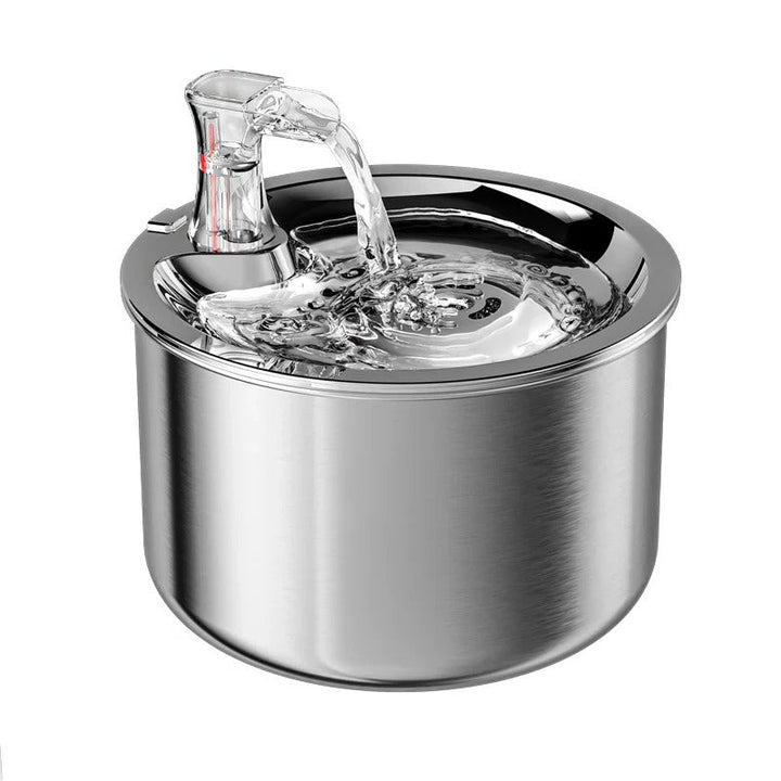 Durable stainless steel automatic pet water fountain with advanced filter & motion sensor for optimal cat hydration.