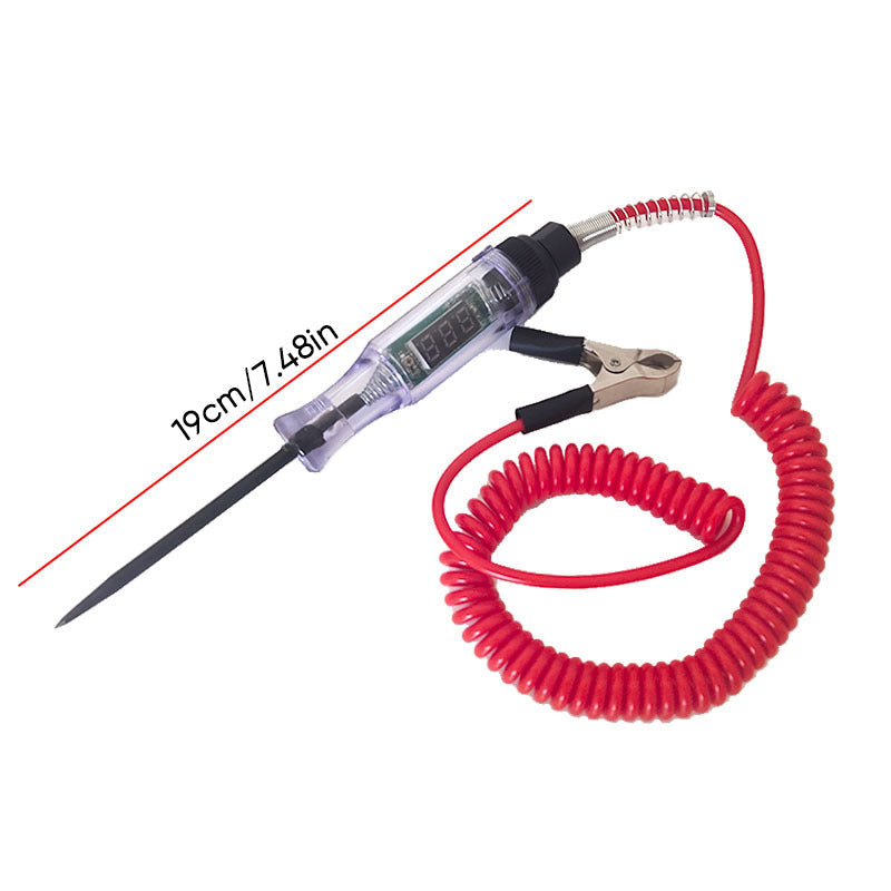 Automotive electrical circuit tester in action, identifying an open circuit in a vehicle
