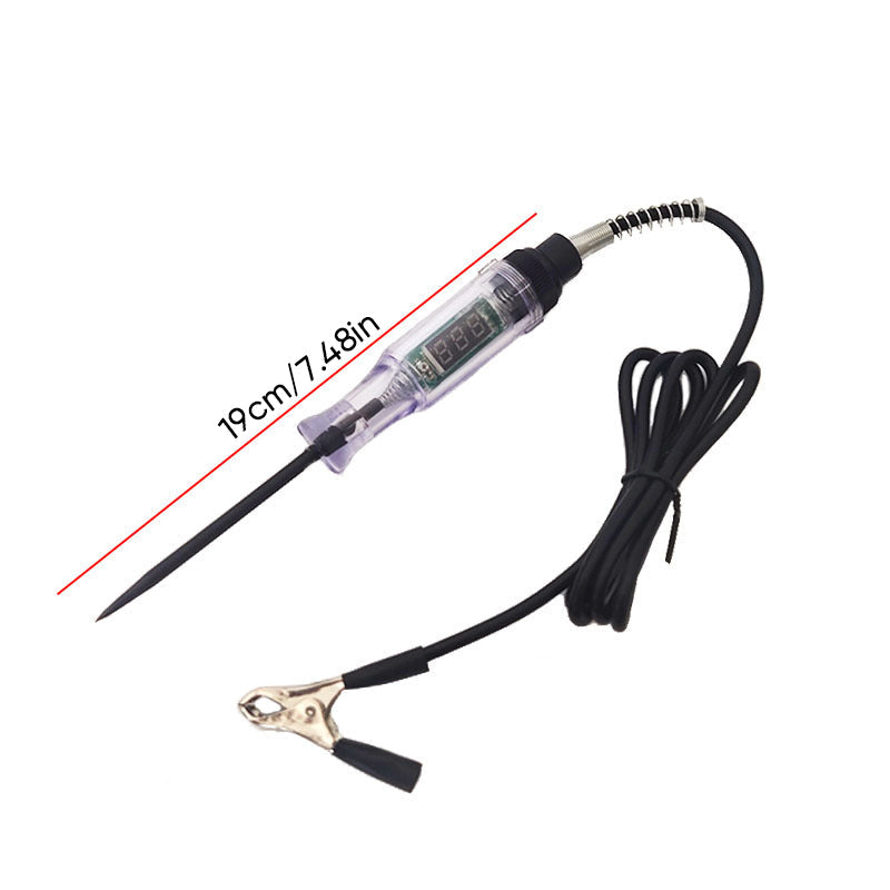 Side view of an automotive electrical circuit tester, highlighting its compact and portable design