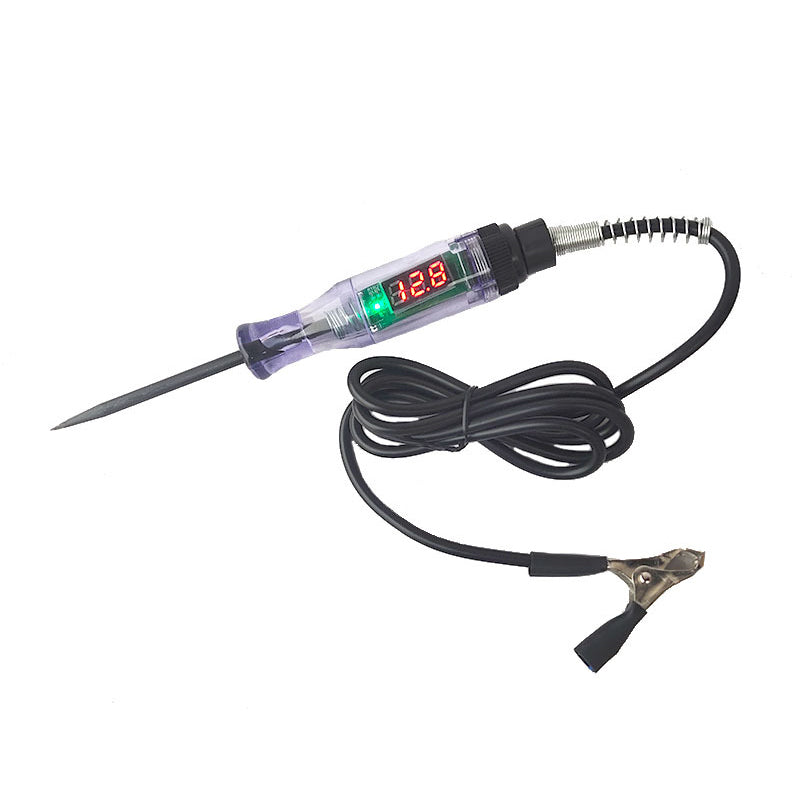 Packaging of an automotive electrical circuit tester for vehicles, showcasing key features