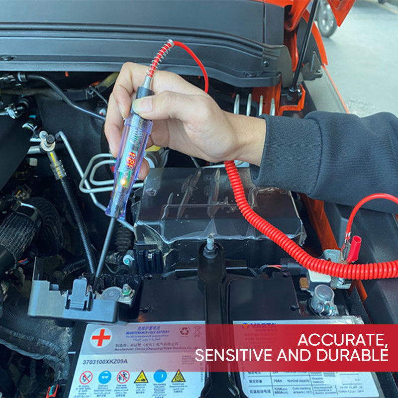 Detailed view of automotive circuit tester's robust design, suitable for professional use
