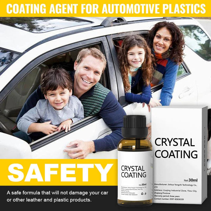 Clear bottle of Automotive Plastic Restorer & Protectant Coating, car care essential