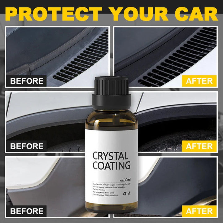 Close-up of car trim being restored with automotive plastic restorer