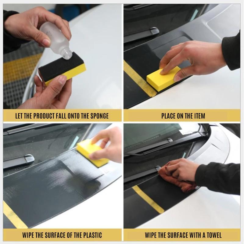 Auto detailing solution: plastic restorer and protectant for long-lasting finish