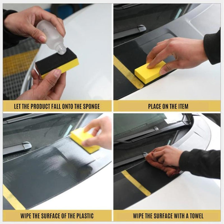 Auto detailing solution: plastic restorer and protectant for long-lasting finish