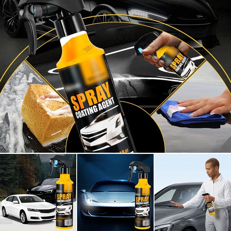 Automotive Shine & Protection Spray bottle with a microfiber cloth, essential auto cleaning tools
