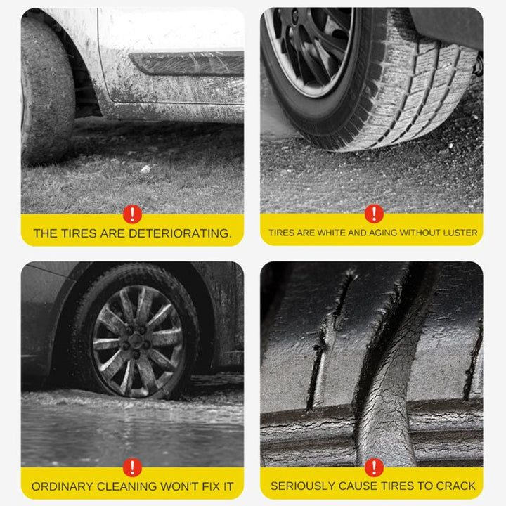 Long-lasting tire protector paste, for a deep black, new tire look