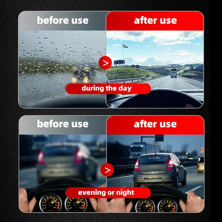 Streak-free automotive glass cleaner & oil film remover, essential for vehicle detailing.