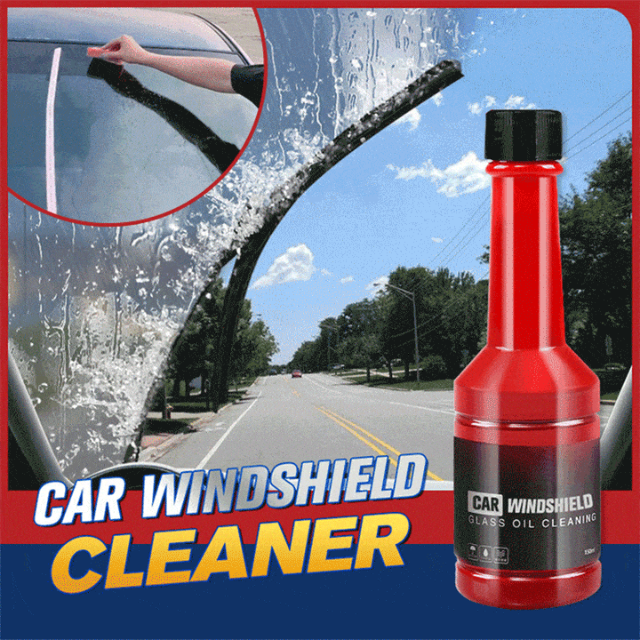 Automotive windshield glass cleaner and oil film remover for clear car visibility and detailing