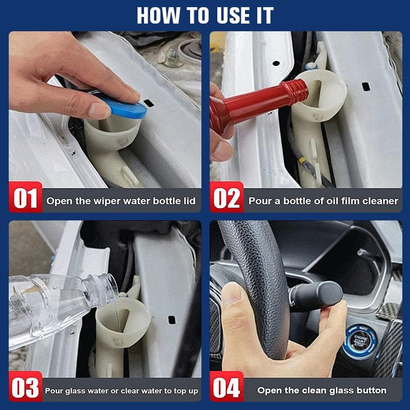 Oil film remover for automotive glass, ensuring streak-free and crystal-clear windshields