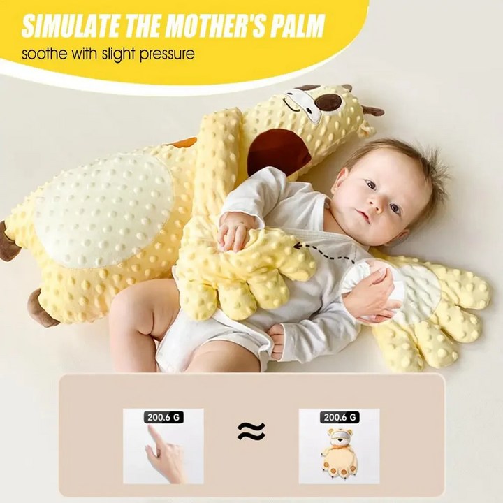 Innovative baby sleep aid featuring a motorized patter and gentle tapping mechanism for natural sleep induction.
