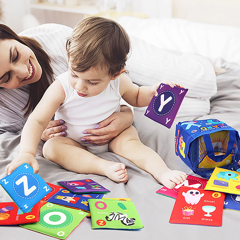 Baby's First Soft Cloth Learning Book, crinkly pages for infants, developmental toy