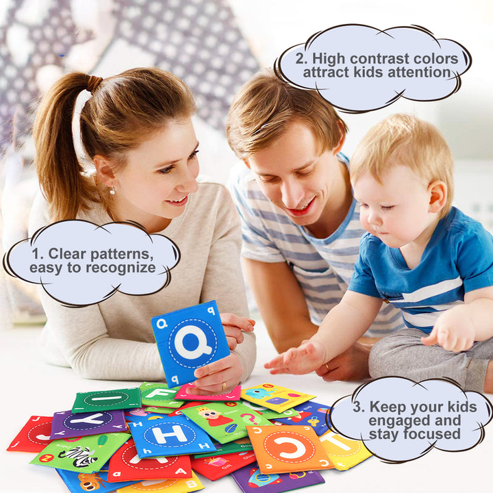 Collection of Soft Cloth Learning Books for babies, sensory developmental toys