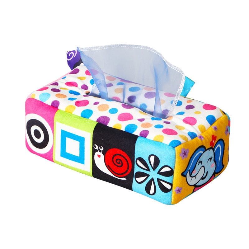 Montessori Baby Magic Tissue Box, designed for early learning and sensory stimulation in infants.