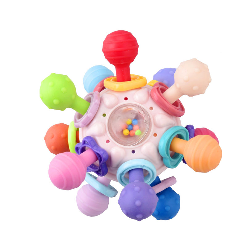 Montessori teething toy & rattle for infants, ergonomic design, safe chewing and shaking fun