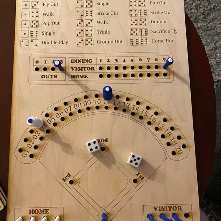 Baseball Dice Board Game laid out on a table, ready for a competitive and entertaining family game.