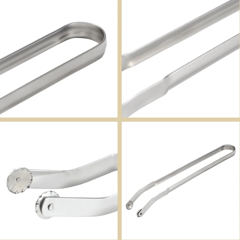 Sausage tongs showing unique turning mechanism, enhancing BBQ experience